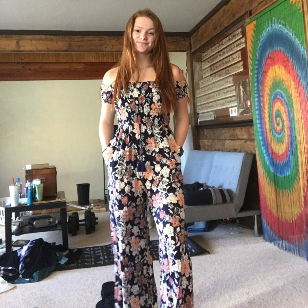 Floral smocked romper
